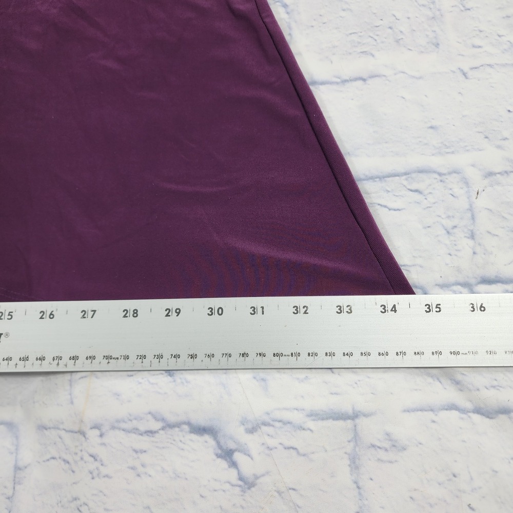 Clara Sun Woo 3/4 Sleeve Shirt WOMENS XL Purple Asymmetric Hem Stretch - Picture 4 of 10